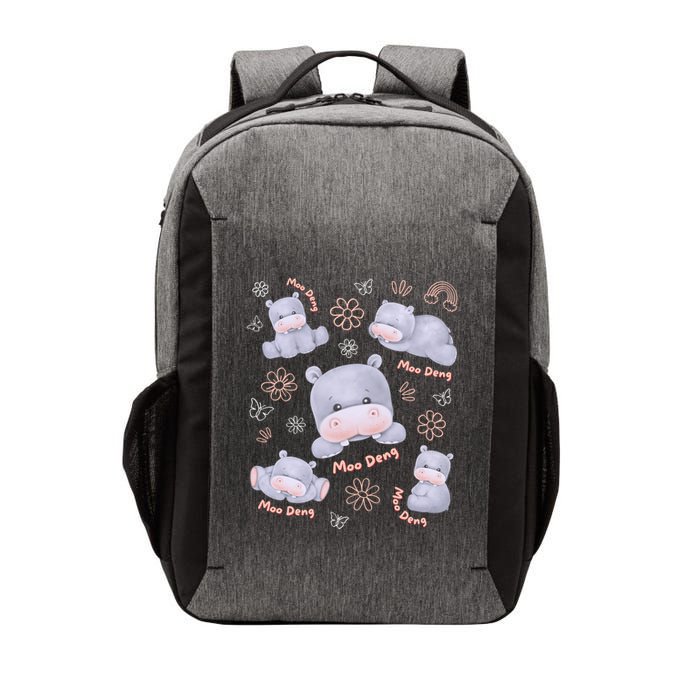 Moo Deng Hippo Pig Flower Cute Baby Pygmy Moodeng Souvenir Vector Backpack