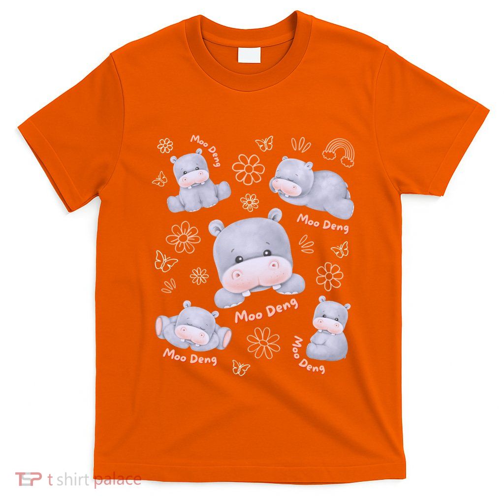 Moo Deng Hippo Pig Flower Cute Baby Pygmy Moodeng Souvenir T-Shirt