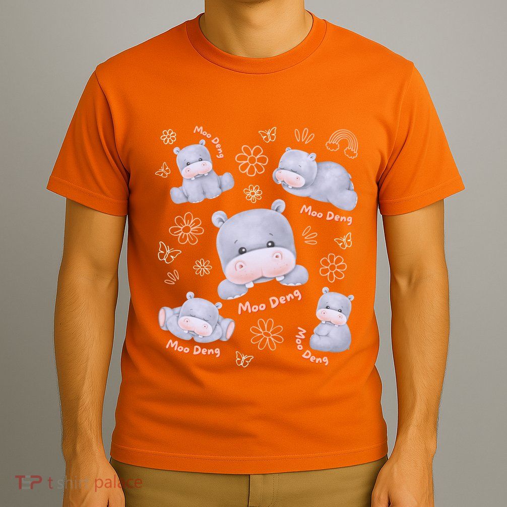 Moo Deng Hippo Pig Flower Cute Baby Pygmy Moodeng Souvenir T-Shirt