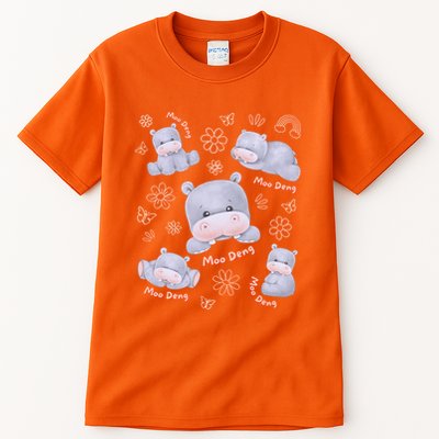Moo Deng Hippo Pig Flower Cute Baby Pygmy Moodeng Souvenir Tall T-Shirt