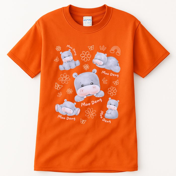 Moo Deng Hippo Pig Flower Cute Baby Pygmy Moodeng Souvenir Tall T-Shirt