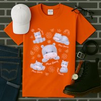 Moo Deng Hippo Pig Flower Cute Baby Pygmy Moodeng Souvenir Tall T-Shirt