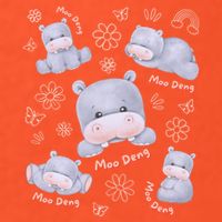 Moo Deng Hippo Pig Flower Cute Baby Pygmy Moodeng Souvenir Tall T-Shirt