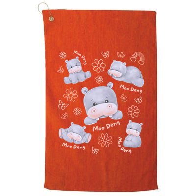 Moo Deng Hippo Pig Flower Cute Baby Pygmy Moodeng Souvenir Golf Towel