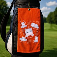 Moo Deng Hippo Pig Flower Cute Baby Pygmy Moodeng Souvenir Golf Towel