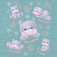 Moo Deng Hippo Pig Flower Cute Baby Pygmy Moodeng Souvenir Sueded Cloud Jersey T-Shirt