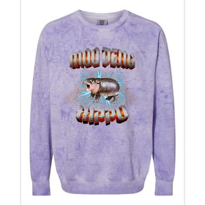 Moo Deng Heavy Hardcore Music Colorblast Crewneck Sweatshirt