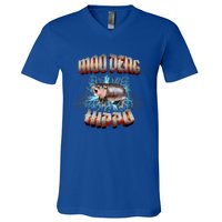 Moo Deng Heavy Hardcore Music V-Neck T-Shirt