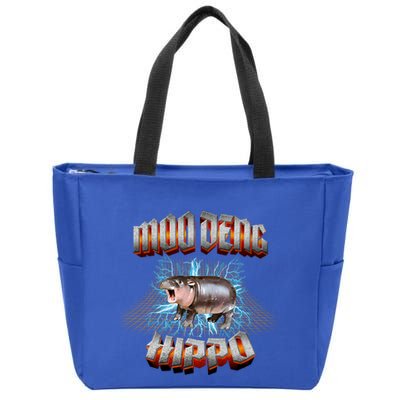 Moo Deng Heavy Hardcore Music Zip Tote Bag