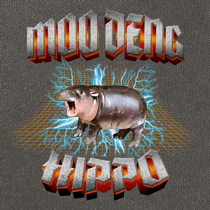Moo Deng Heavy Hardcore Music Cotton Canvas Backpack
