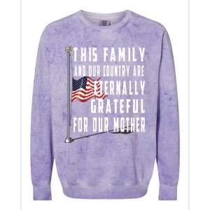 Memorial Day Half Staff American Flag Honor Fallen Mother Meaningful Gift Colorblast Crewneck Sweatshirt