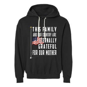 Memorial Day Half Staff American Flag Honor Fallen Mother Meaningful Gift Garment-Dyed Fleece Hoodie