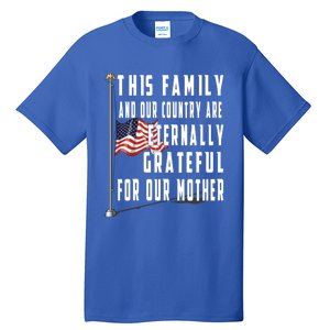 Memorial Day Half Staff American Flag Honor Fallen Mother Meaningful Gift Tall T-Shirt