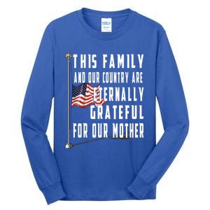 Memorial Day Half Staff American Flag Honor Fallen Mother Meaningful Gift Tall Long Sleeve T-Shirt