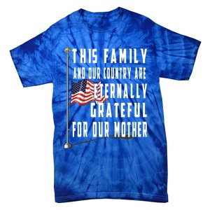 Memorial Day Half Staff American Flag Honor Fallen Mother Meaningful Gift Tie-Dye T-Shirt