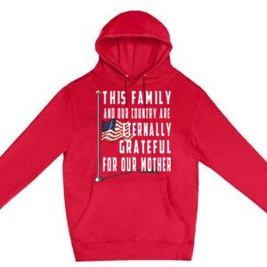 Memorial Day Half Staff American Flag Honor Fallen Mother Meaningful Gift Premium Pullover Hoodie