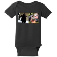 Moo Deng Hippo And Baby Penguin Pesto Baby Bodysuit