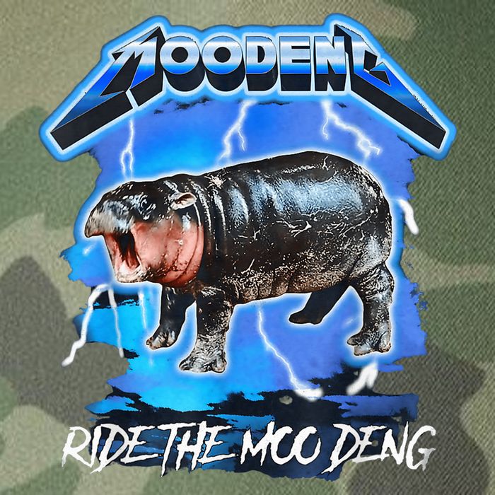 Moo Deng Hippo Ride The Moo Deng Music Rock Style Legacy Tie Dye Trucker Hat