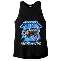 Moo Deng Hippo Ride The Moo Deng Music Rock Style Ladies PosiCharge Tri-Blend Wicking Tank