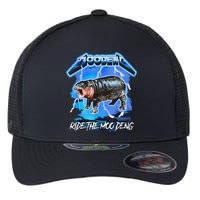 Moo Deng Hippo Ride The Moo Deng Music Rock Style Flexfit Unipanel Trucker Cap
