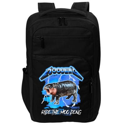 Moo Deng Hippo Ride The Moo Deng Music Rock Style Impact Tech Backpack