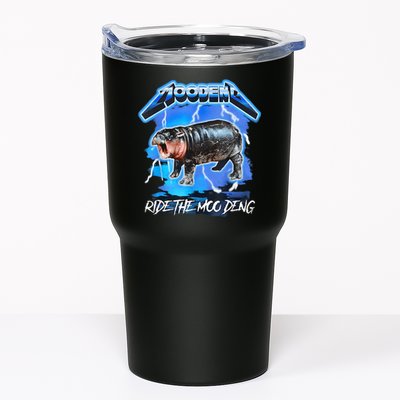 Moo Deng Hippo Ride The Moo Deng Music Rock Style Tumbler