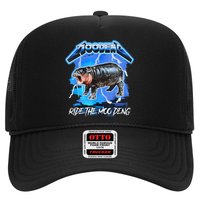Moo Deng Hippo Ride The Moo Deng Music Rock Style Trucker Hat