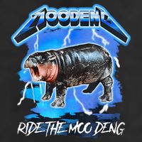 Moo Deng Hippo Ride The Moo Deng Music Rock Style Trucker Hat