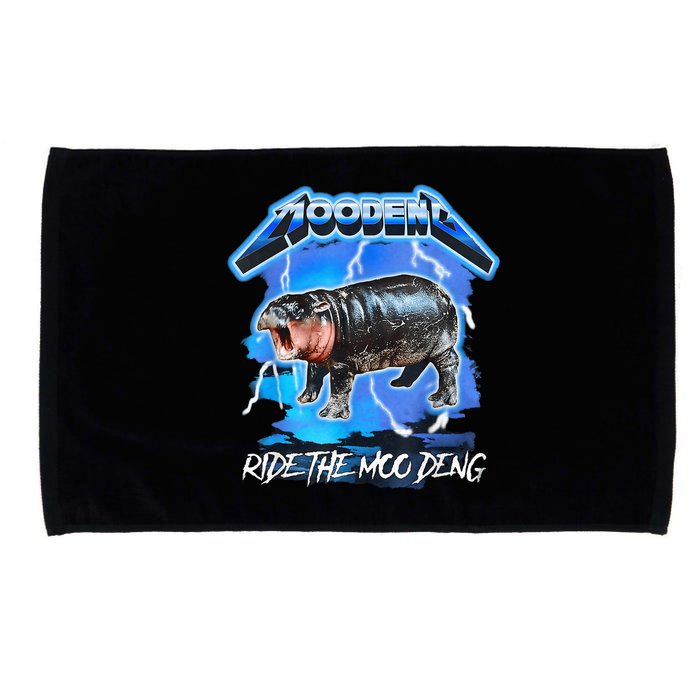 Moo Deng Hippo Ride The Moo Deng Music Rock Style Microfiber Hand Towel