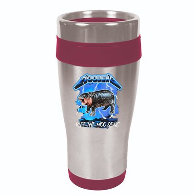 Moo Deng Hippo Ride The Moo Deng Music Rock Style 16oz Travel Tumbler