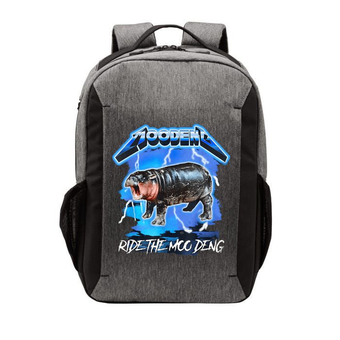 Moo Deng Hippo Ride The Moo Deng Music Rock Style Vector Backpack