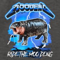 Moo Deng Hippo Ride The Moo Deng Music Rock Style Vector Backpack