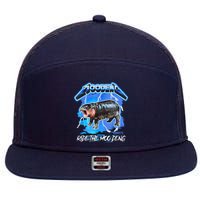 Moo Deng Hippo Ride The Moo Deng Music Rock Style 7 Panel Mesh Trucker Snapback Hat
