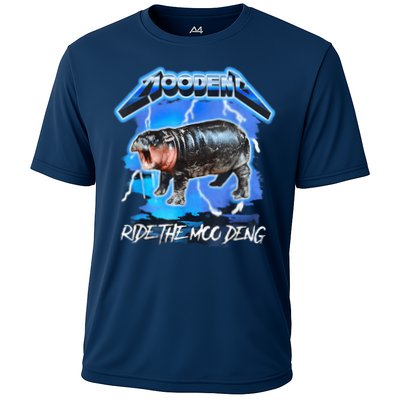 Moo Deng Hippo Ride The Moo Deng Music Rock Style Performance Shirt
