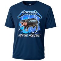 Moo Deng Hippo Ride The Moo Deng Music Rock Style Performance Shirt