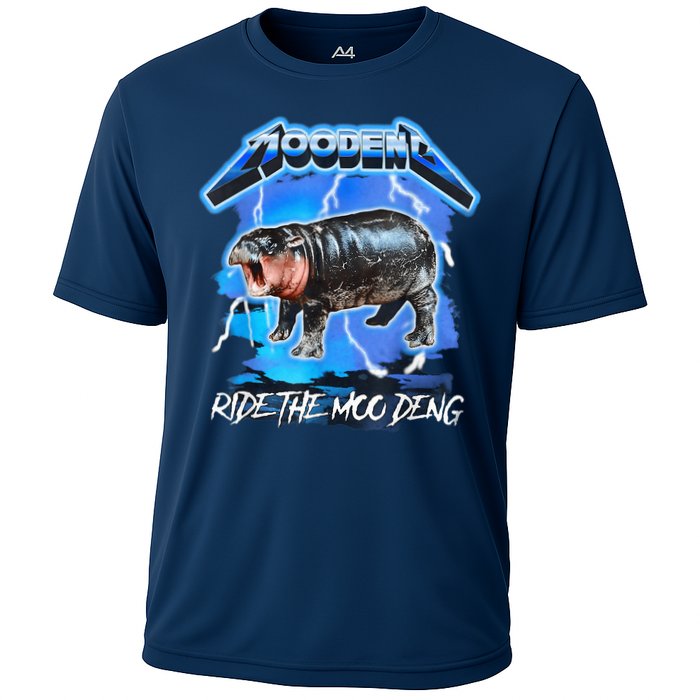 Moo Deng Hippo Ride The Moo Deng Music Rock Style Performance Shirt