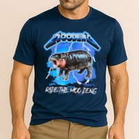 Moo Deng Hippo Ride The Moo Deng Music Rock Style Performance Shirt