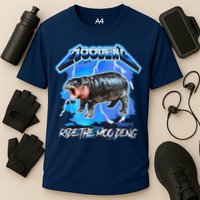 Moo Deng Hippo Ride The Moo Deng Music Rock Style Performance Shirt