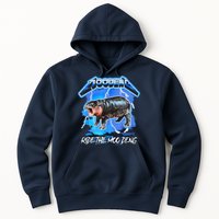 Moo Deng Hippo Ride The Moo Deng Music Rock Style Hoodie