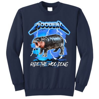 Moo Deng Hippo Ride The Moo Deng Music Rock Style Sweatshirt