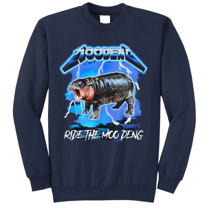 Moo Deng Hippo Ride The Moo Deng Music Rock Style Sweatshirt