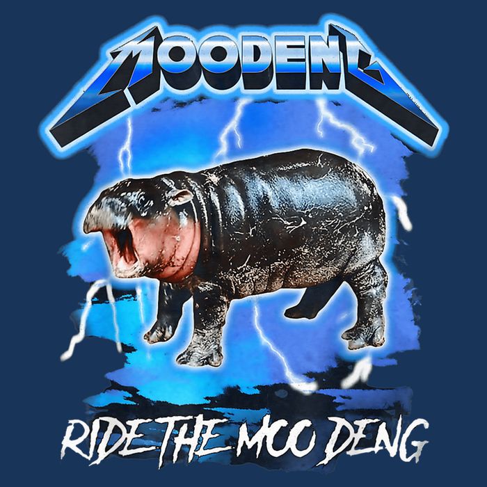 Moo Deng Hippo Ride The Moo Deng Music Rock Style Sweatshirt