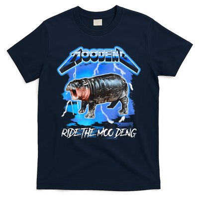 Moo Deng Hippo Ride The Moo Deng Music Rock Style T-Shirt