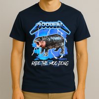 Moo Deng Hippo Ride The Moo Deng Music Rock Style T-Shirt