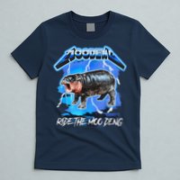 Moo Deng Hippo Ride The Moo Deng Music Rock Style T-Shirt