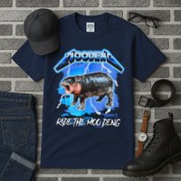 Moo Deng Hippo Ride The Moo Deng Music Rock Style Tall T-Shirt