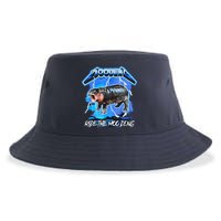 Moo Deng Hippo Ride The Moo Deng Music Rock Style Sustainable Bucket Hat