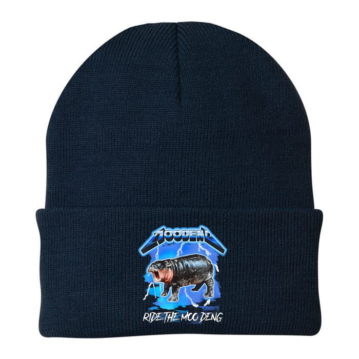 Moo Deng Hippo Ride The Moo Deng Music Rock Style Beanie