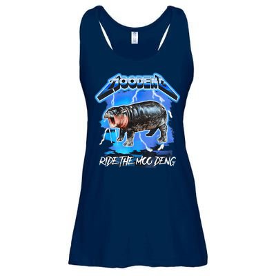 Moo Deng Hippo Ride The Moo Deng Music Rock Style Ladies Essential Flowy Tank