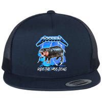 Moo Deng Hippo Ride The Moo Deng Music Rock Style Flatbill Hat